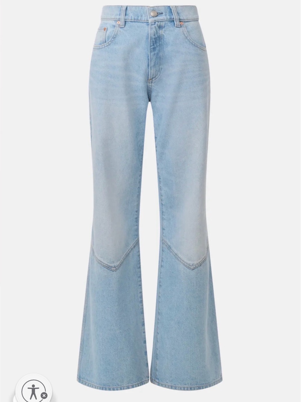 DL1961 Light Blue Wide-Leg Flare Jeans